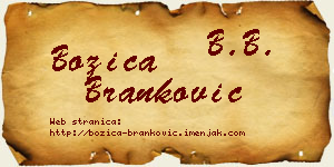 Božica Branković vizit kartica